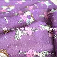 The Color Purple Printed Chiffon Fabric for Dress Scarf